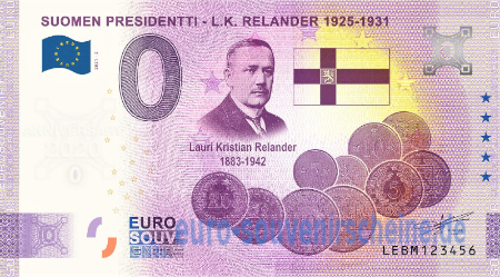 LEBM-2021-2 SUOMEN PRESIDENTTI - L.K. RELANDER 1925-1931 
